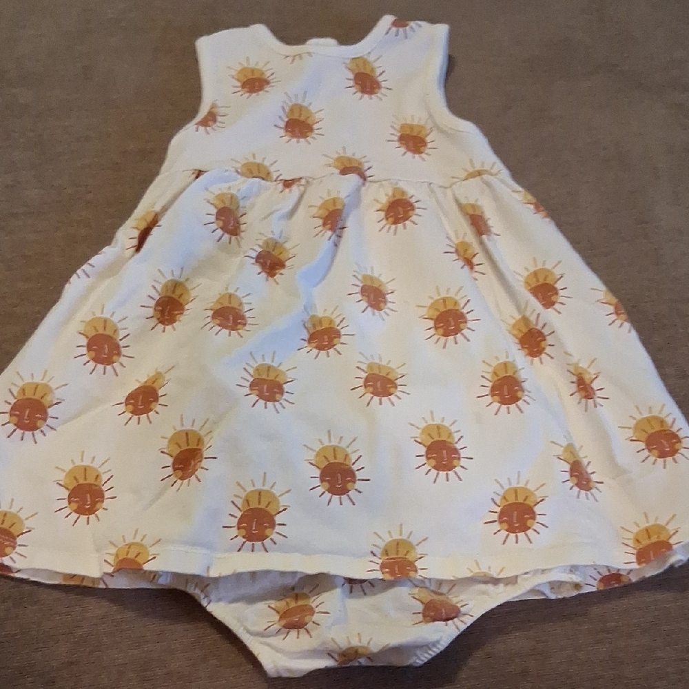 Sun Print Baby Dress and Bloomers